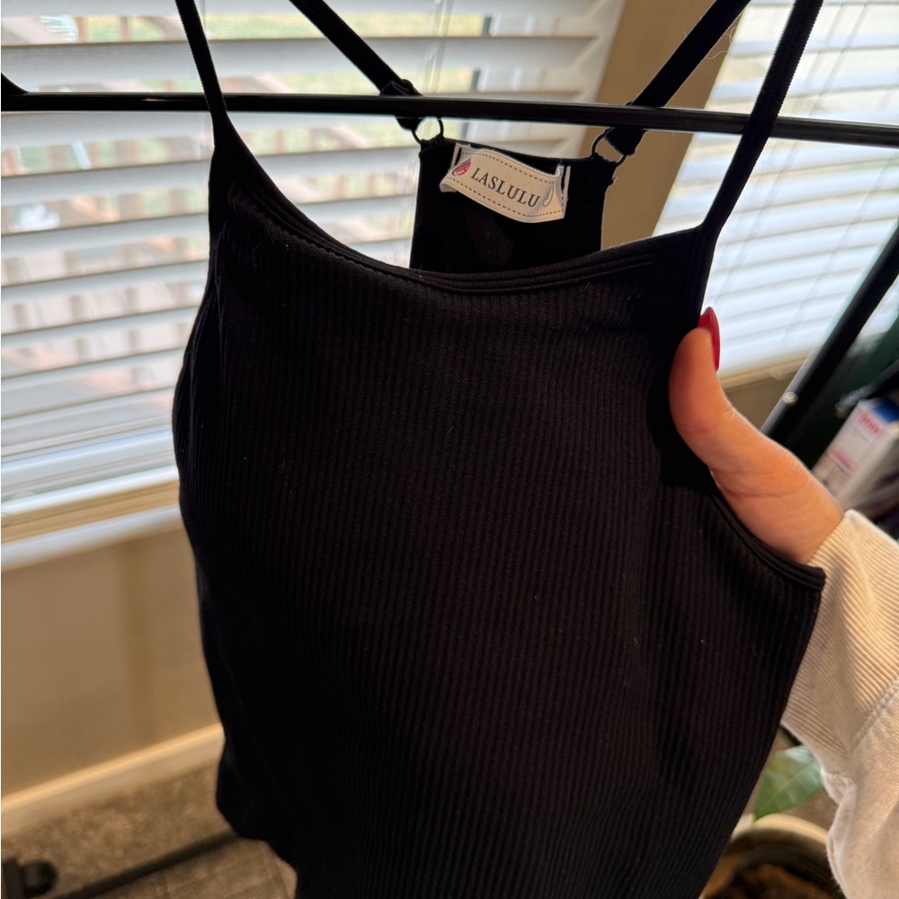 Black Ribbed Top - Picture 3 of 3